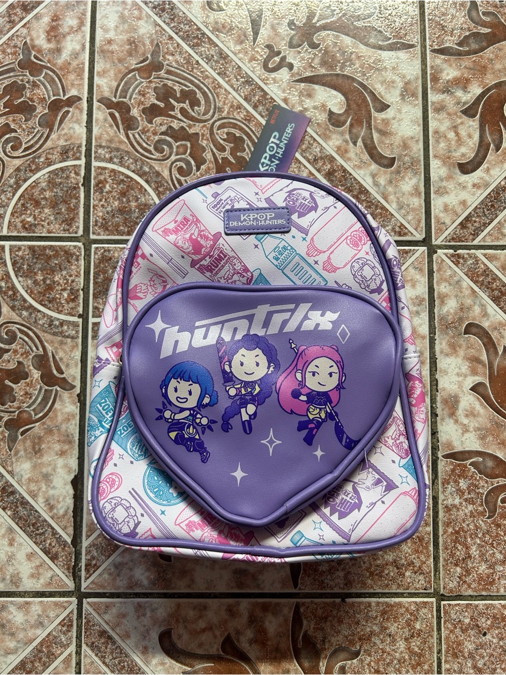 Netflix Purple Kids Backpack with Pink & Teal Accents